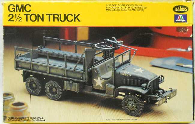 Testors 1/35 TWO GMC 2 1/2 Ton Truck, 827 plastic model kit